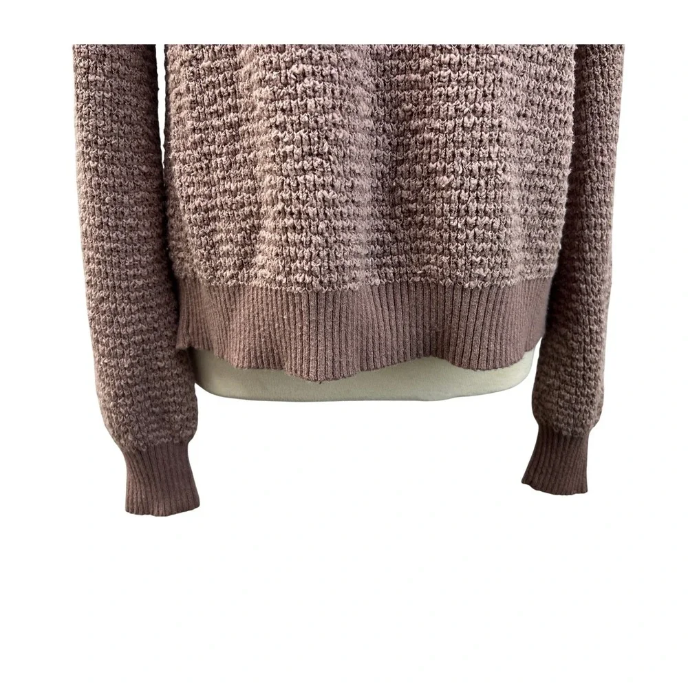 Free People Cowl Neck‎ Sweater Womens Large Mauve Pink Excellent Textured Knit